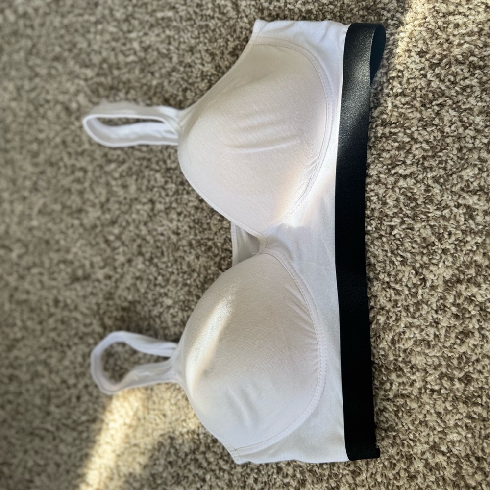 Women's White and Black Bra